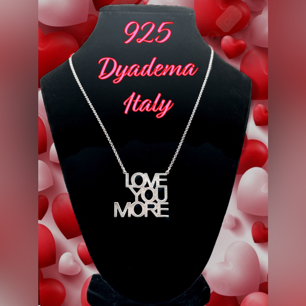 Dyadema Sterling Silver 'Love You More' Necklace